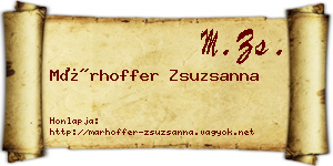 Márhoffer Zsuzsanna névjegykártya