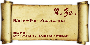 Márhoffer Zsuzsanna névjegykártya
